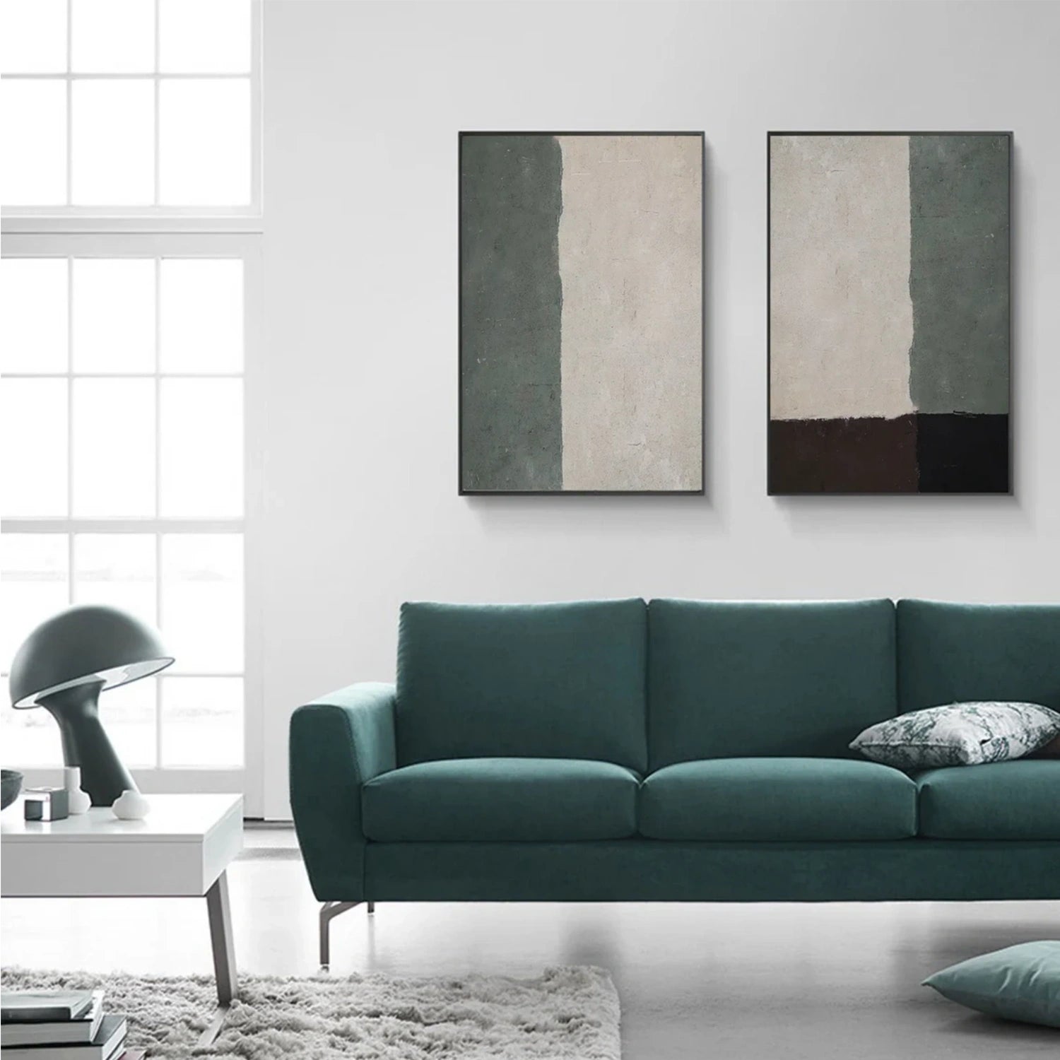 Abstract Tranquility Set of 2 Wall Art Paintings - Modern Minimalist Canvas Prints for Living Room, Bedroom & Office Decor #WS246