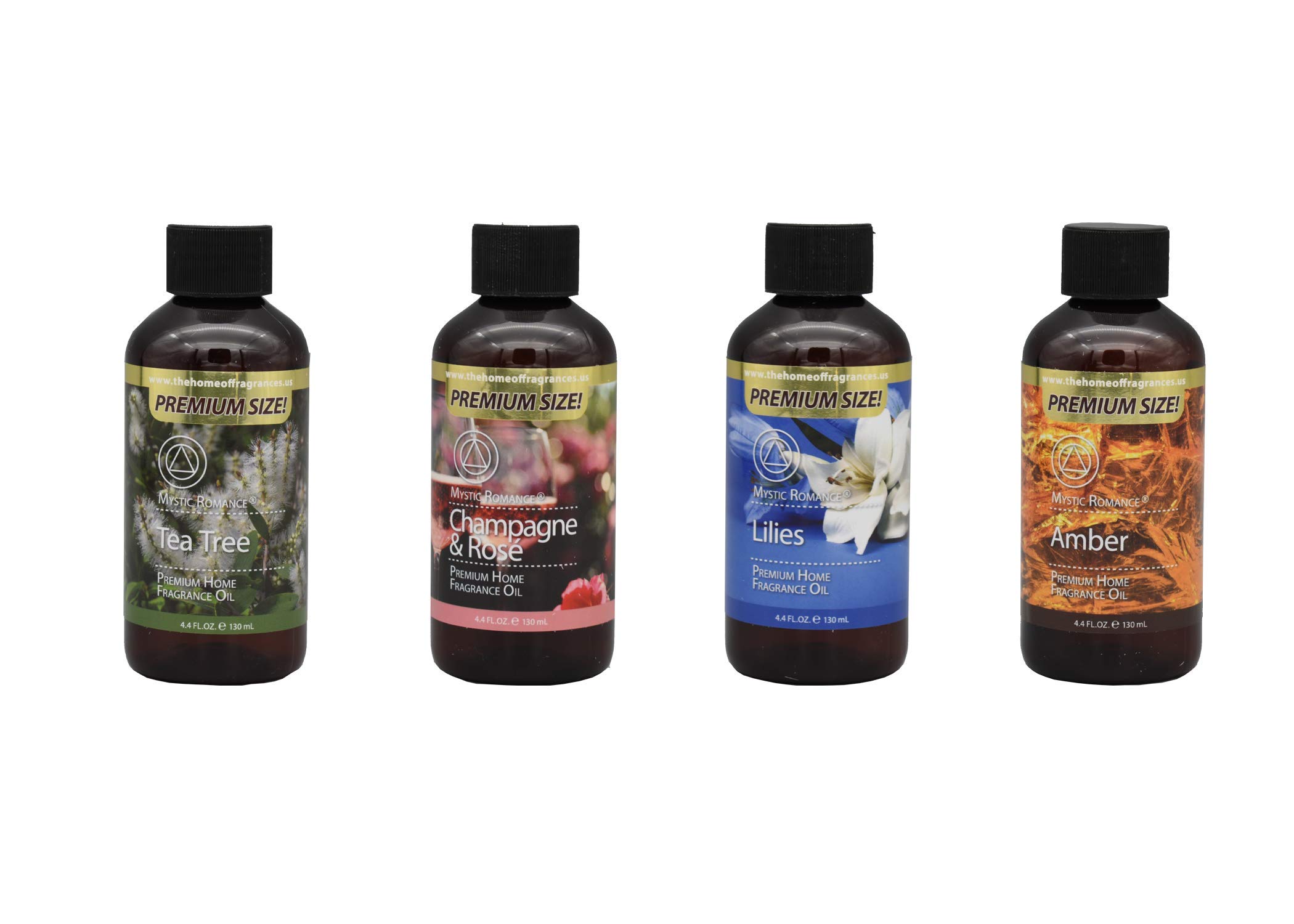 4 Bottles of 4oz Premium Fragrance Oil Set - Long Lasting Scent for Aromatherapy, Candles & Diffusers - Perfect for Home, Spa & Office Relaxation