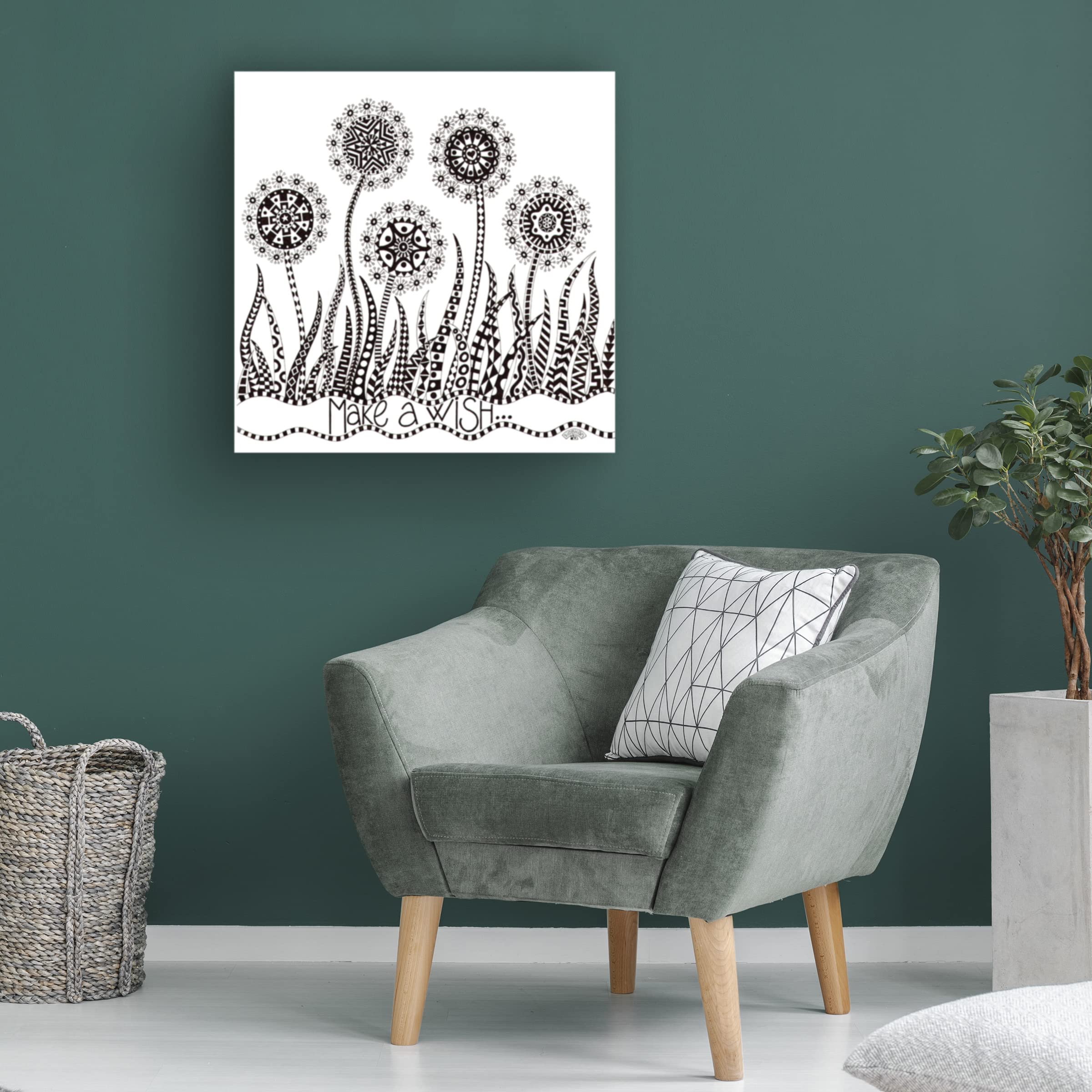 Trademark Fine Art 'Wish or Weed' 18x18 Canvas Wall Art by Siobhan - Perfect for Modern Home Decor, Office & Gift Giving