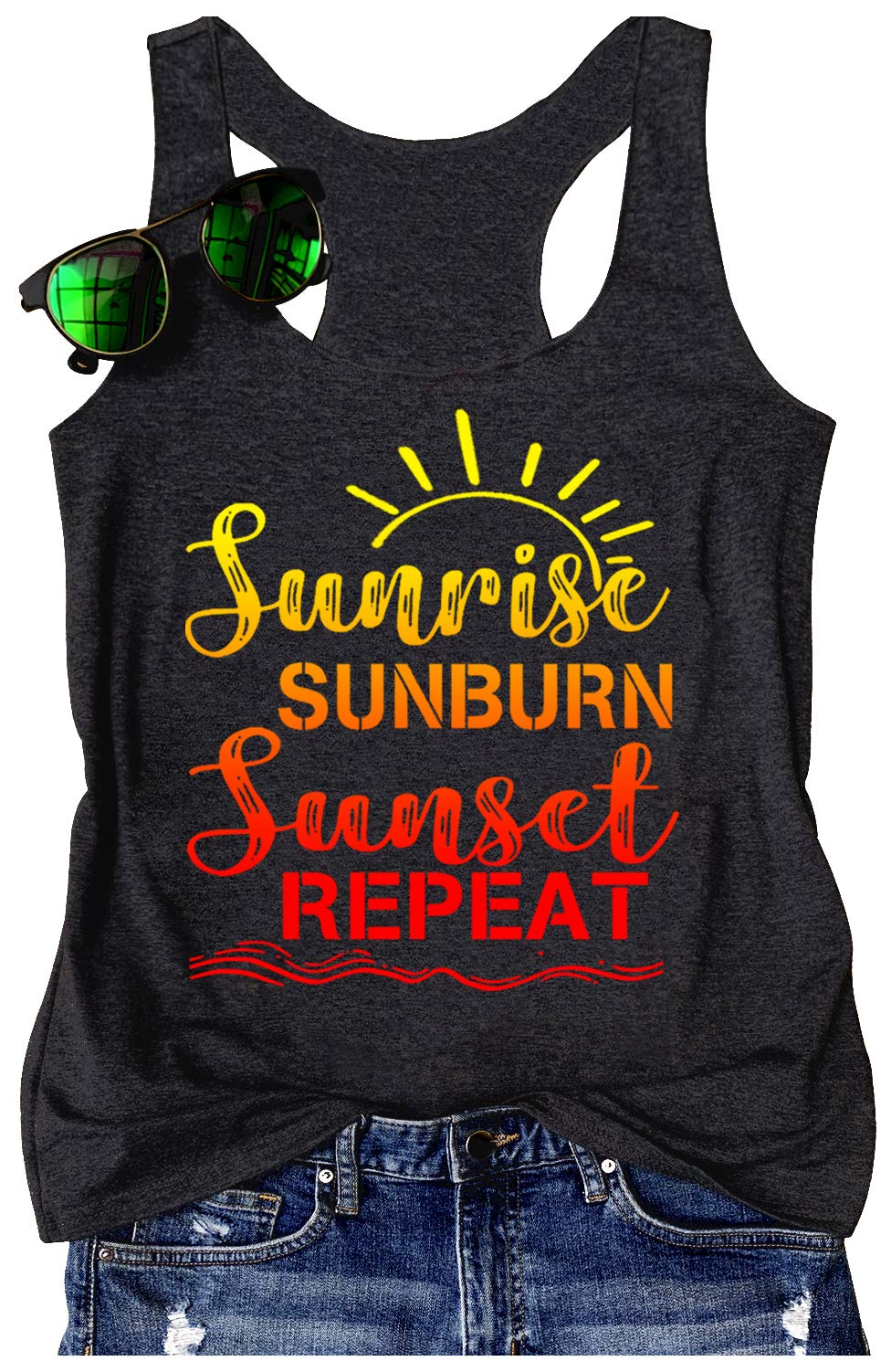 Women's Summer Casual Tank Tops - Country Concert, Beach & Cowgirl Style Racerback Cami T-Shirts | Perfect for Music Festivals, Outdoor Activities & Vacation Wear