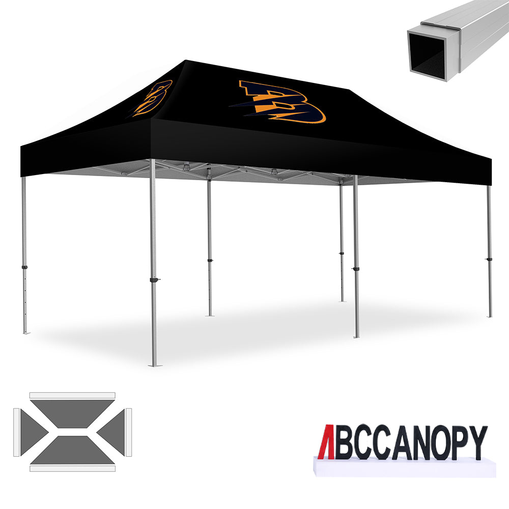 ABCCANOPY 10x10/10x15/10x20 Custom Aluminum Pop Up Canopy Tent - Heavy Duty Commercial Shelter for Outdoor Events, Farmers Markets & Tailgating (S3 Professional Series)
