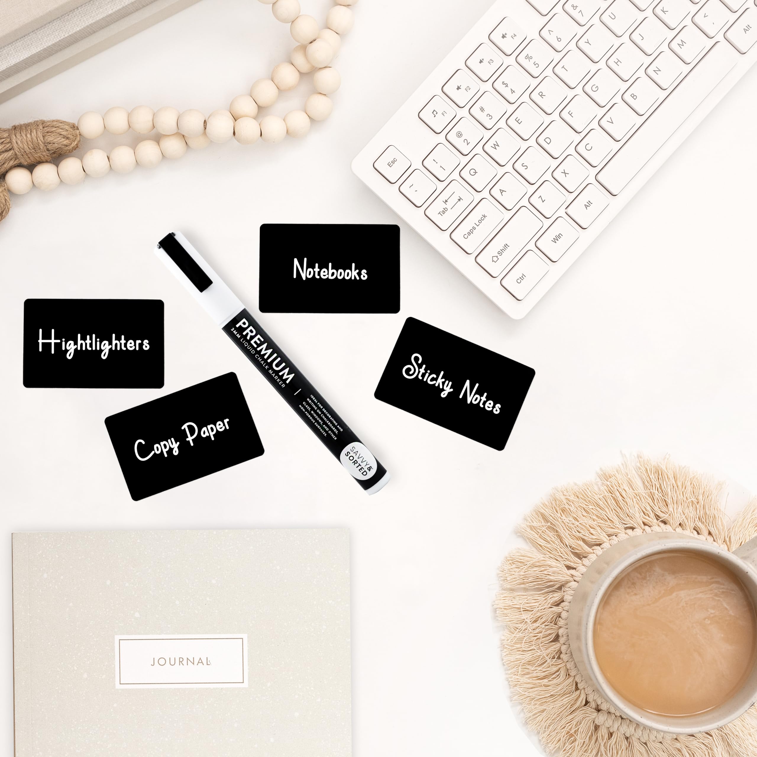 200 Pack Removable Chalkboard Labels for Storage Bins & Pantry Containers - Reusable Black Stickers with Chalk Marker - Perfect for Kitchen Organization, Home Storage & Classroom Supplies