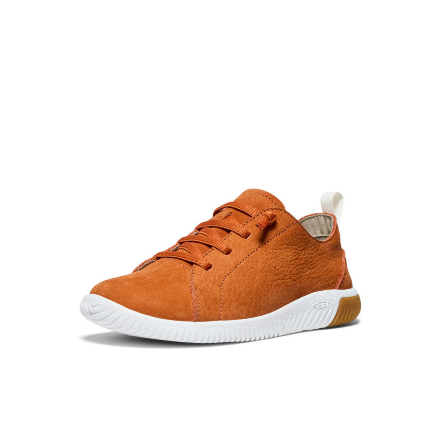 KNX Big Kids' Leather Sneakers - Gold Flame & Star White | Stylish & Comfortable for School, Play & Everyday Wear