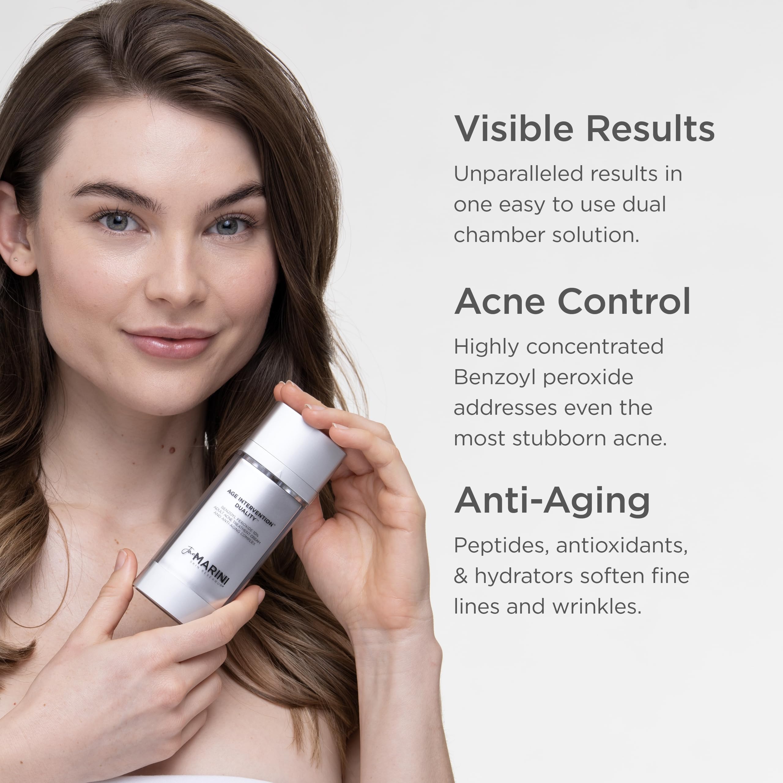 Jan Marini Skin Research Age Intervention Duality Face Cream - Acne Treatment & Anti-Aging Moisturizer for Clear Skin - 1 oz - Perfect for Daily Skincare Routine & Nighttime Repair