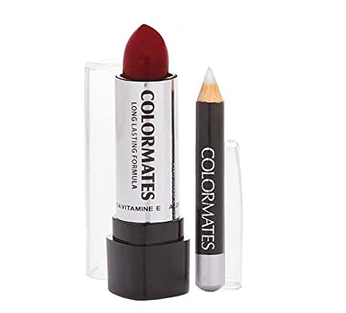 Colormates Long-Lasting Lipstick & Lipliner Set - Vibrant Red Matte Finish for Full Lips | Perfect for Date Night, Parties & Everyday Wear