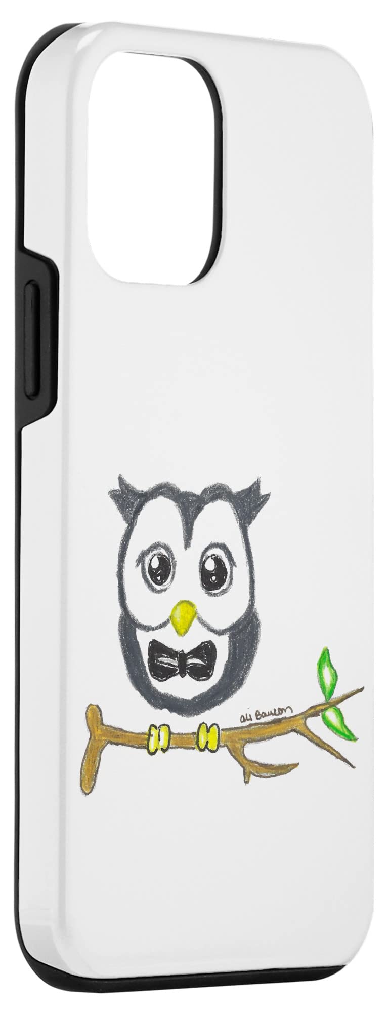 iPhone 12 Mini Cute Owl Bow Tie Phone Case - Slim Protective Cover for iPhone 12 Mini (5.4 Inch) - Perfect Gift for Animal Lovers, Office & School Accessory