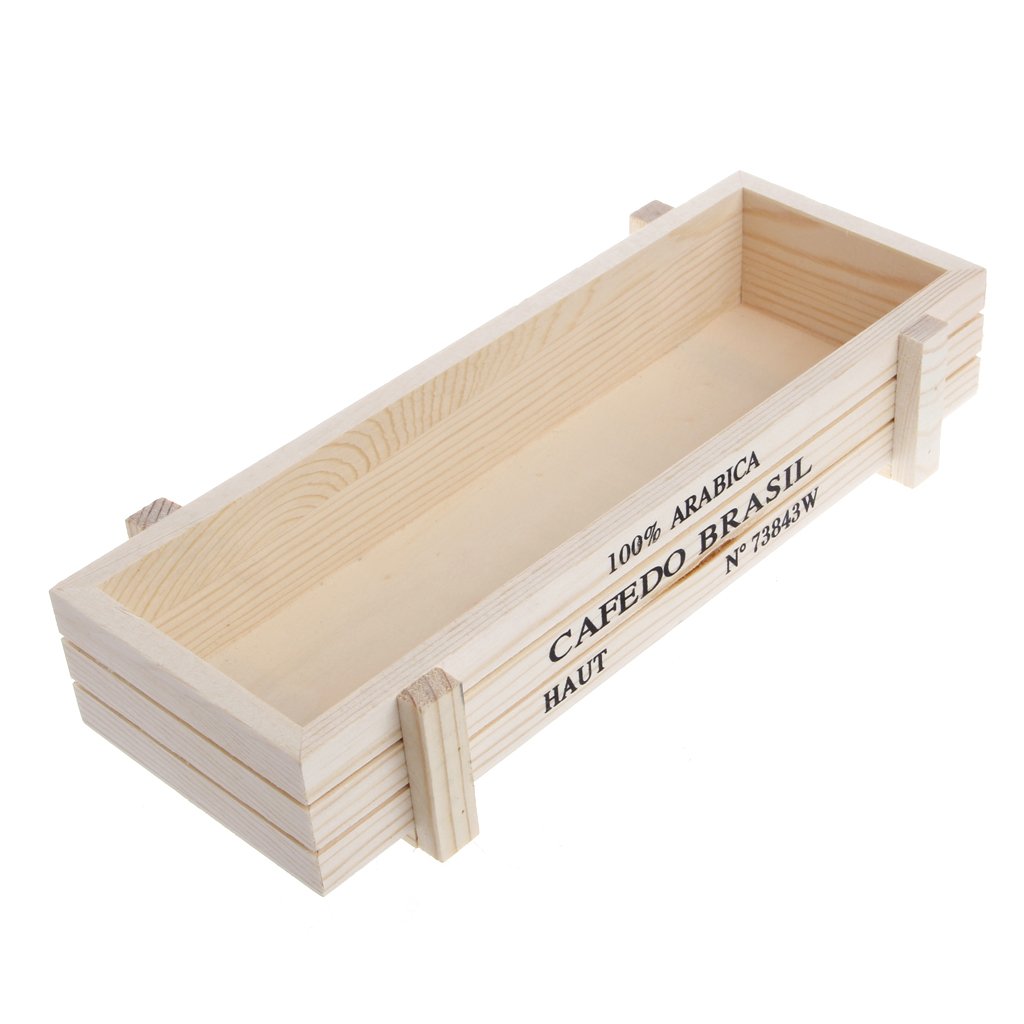 Vintage White Wooden Rectangle Garden Planter Box - Succulent & Flower Pot, Outdoor Plant Bed for Patio, Balcony, and Home Decor