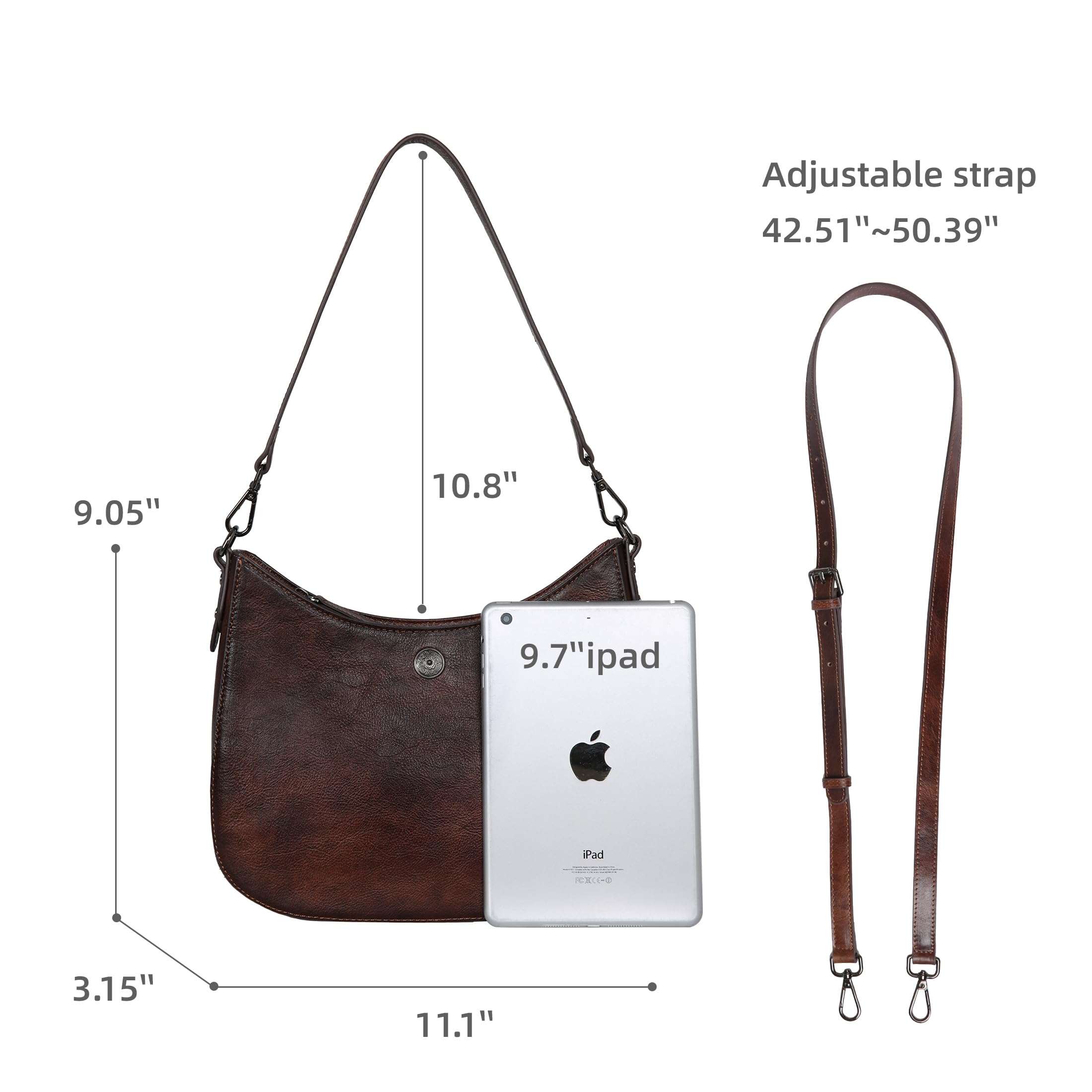 Iswee Genuine Leather Shoulder Bag for Women - Crossbody Crescent Moon Purse, Trendy Designer Satchel Handbag with Half Moon Shape | Perfect for Work, Travel & Evening Out