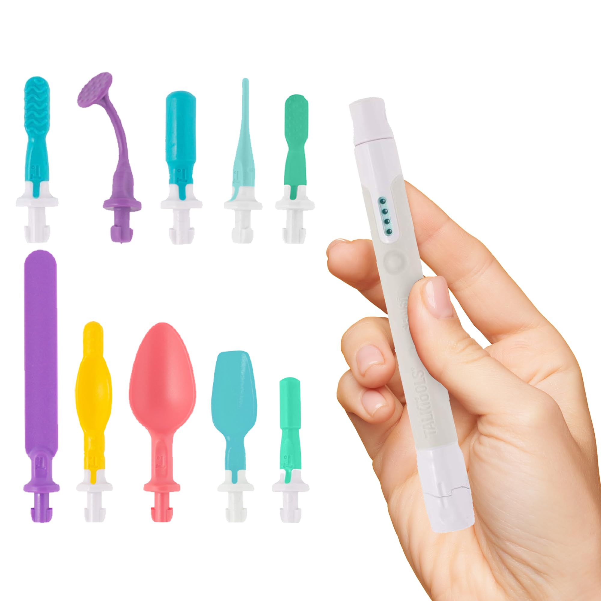 TalkTools Sensi Kit with 10 Jaw Tips - Sensory Therapy Tools for Speech & Feeding Development, Autism & ADHD Support, Oral Motor Exercises for Kids - Perfect for Home & Clinical Speech Therapy Sessions (Grey)