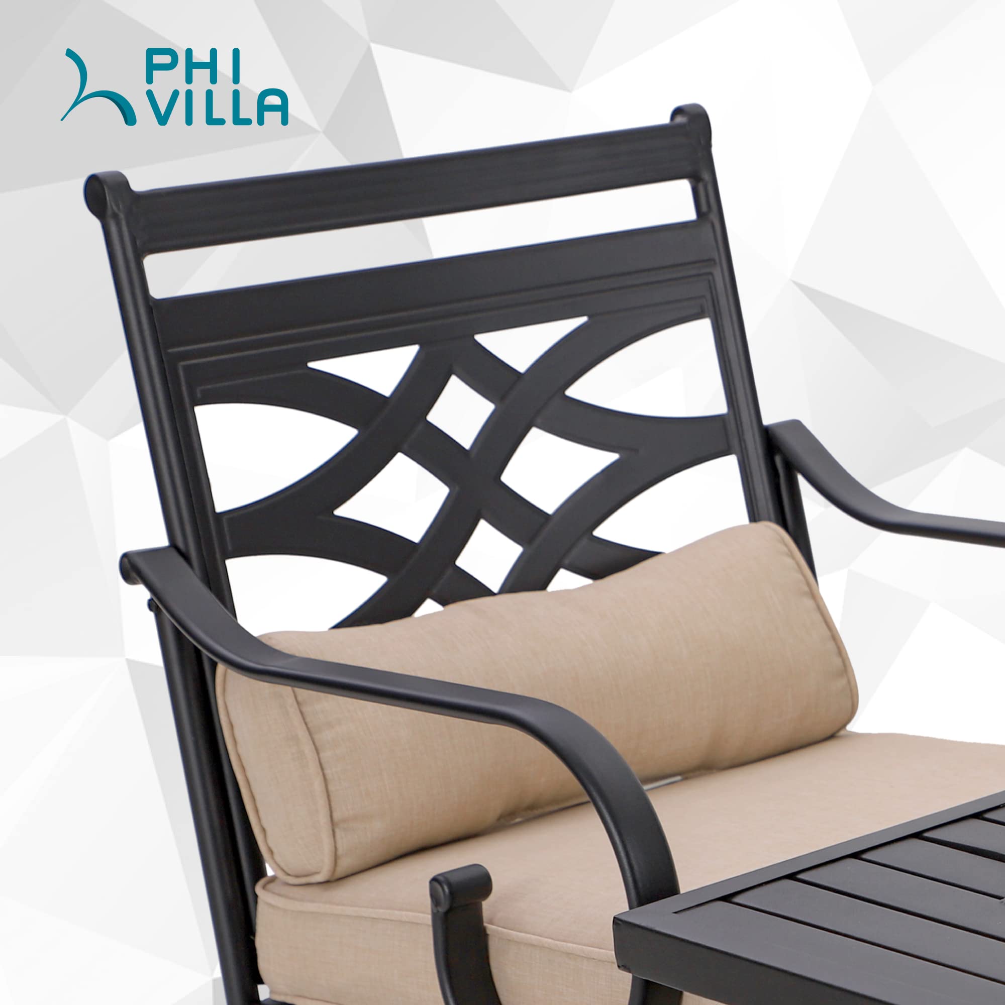 PHI VILLA 4-Piece Outdoor Patio Dining Set with 28
