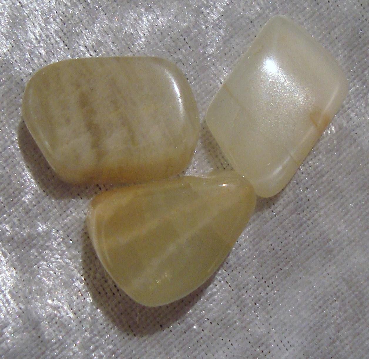 3 Moonstone Tumbled Stones - Healing Crystals for Wiccan & Meditation