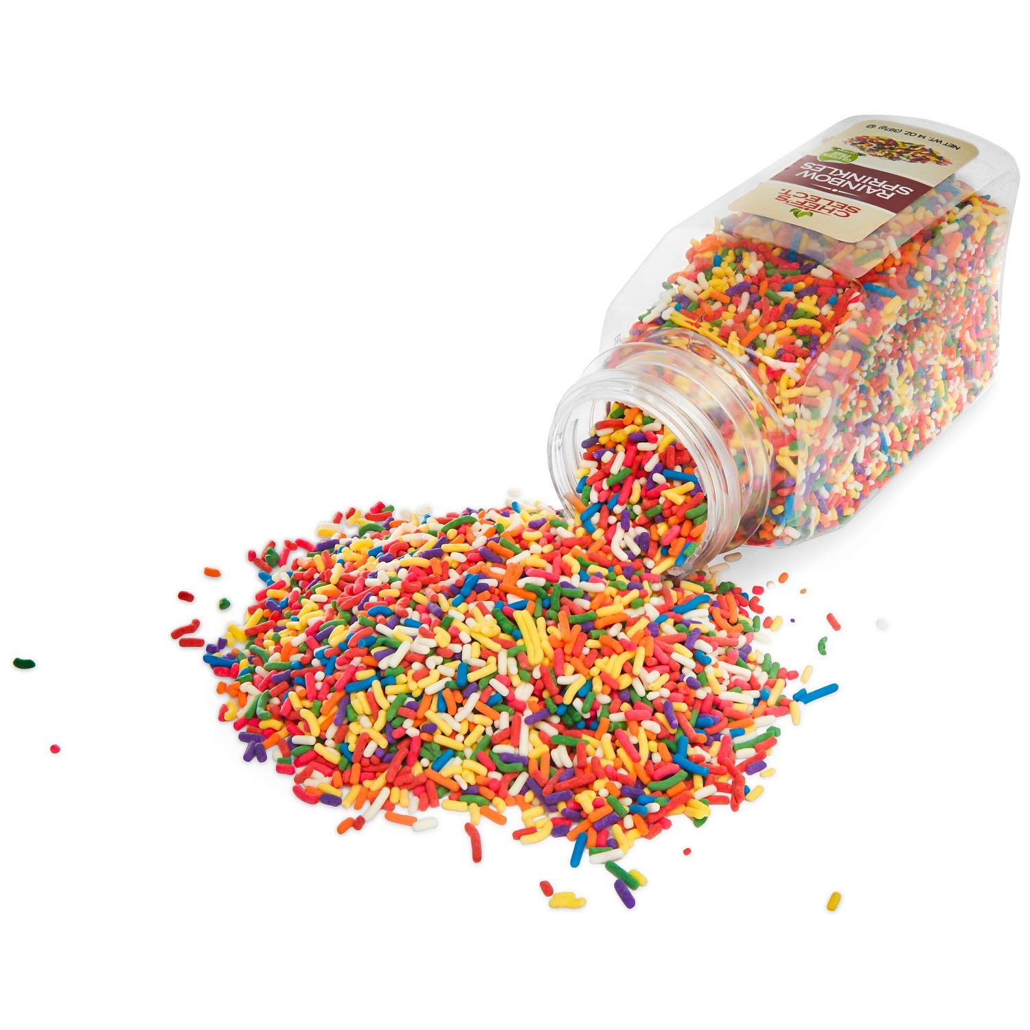 Chefs Select Decorative Rainbow Sprinkles Jimmies 14oz | Bulk Value Size | Gluten Free Certified | Perfect for Cupcakes, Cakes, Ice Cream & Dessert Decorating