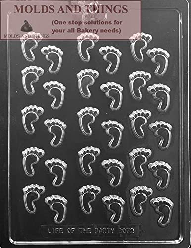 Baby Bootie & Feet Candy Mold - Silicone Soap Mold for Baby Shower Decorations, DIY Crafts, Cupcake Toppers & Party Favors (Includes Molding Instructions)