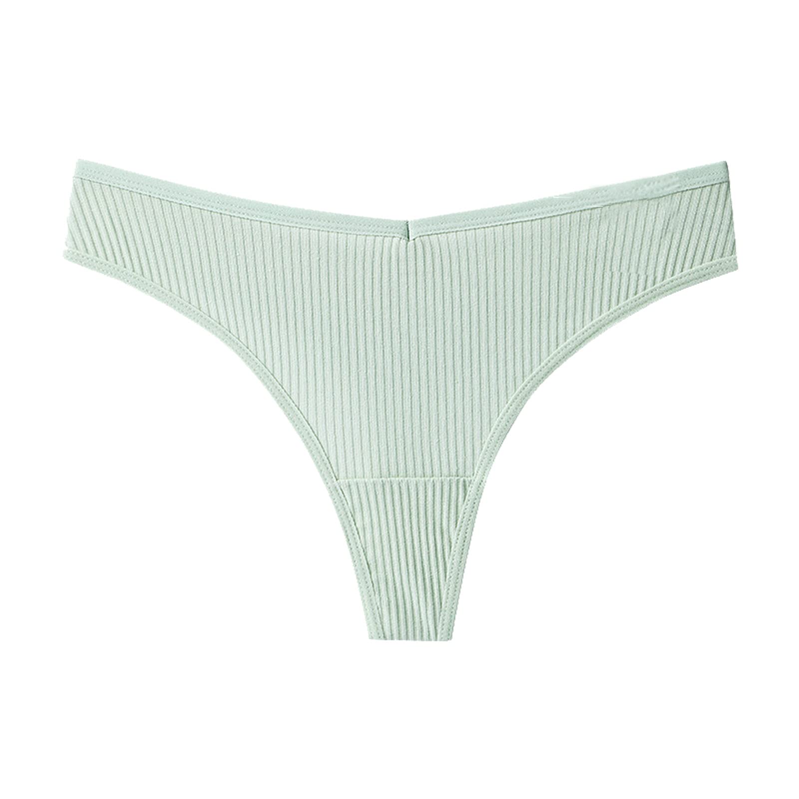 3 Pack Women's Seamless Cotton G-String Thong Panties - Stretch Invisible Bikini Underwear, Comfortable & Sexy Briefs in Green - Perfect for Daily Wear, Yoga, Workout and Intimate Occasions