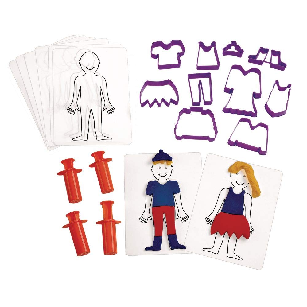 Colorations 22-Piece Dress-Me Play Set for Dough & Clay | DIY Fashion & Hair Styling Kit | Creative Arts & Crafts Activity | Screen-Free Fun for Kids (Item #DOHDRESS) | Perfect for Birthday Gifts & Classroom Projects