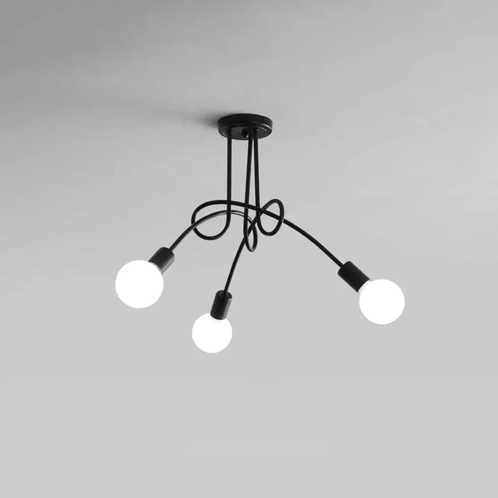 Elegant White Multi-Bulb Entwined Ceiling Light Fixture - Perfect for Living Room, Bedroom, and Dining Room Lighting Decor