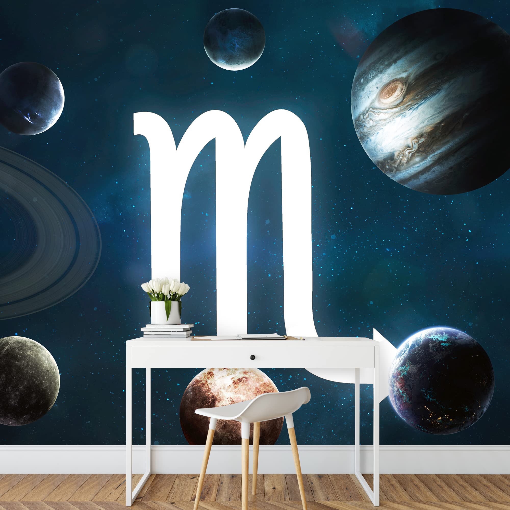 Removable Peel and Stick Wallpaper Murals - Giant Universe & Planets Design (100x144 inches) - Perfect for Bedroom, Nursery, Kids Room & Home Decor