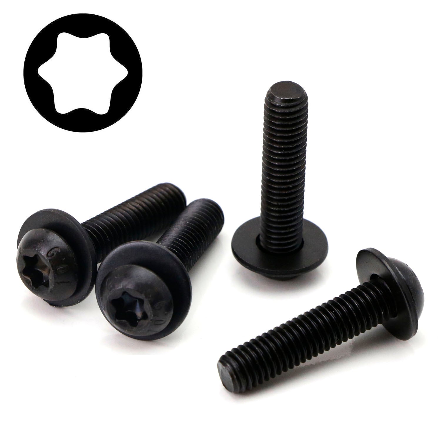 4 Pack M8 Torx Screws 1.5 Extra Long with Washers - Compatible with Jeep Wrangler JK & JL Models - Perfect for Off-Road Upgrades and Vehicle Maintenance
