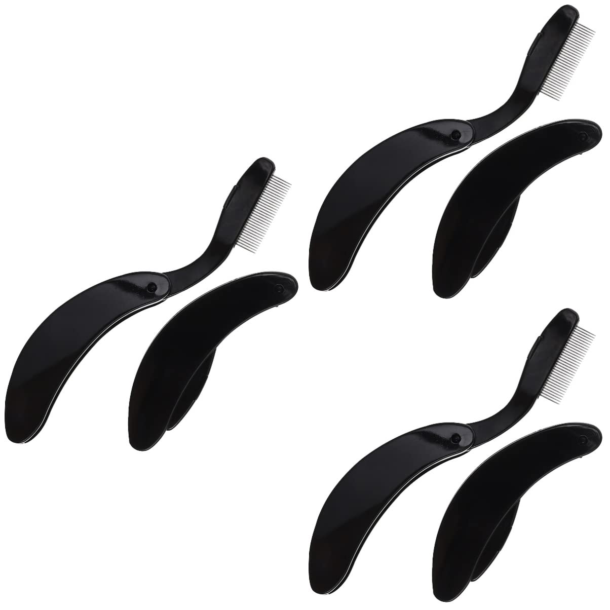 FOMIYES 3-Pack Stainless Steel Eyelash Separator & Eyebrow Comb Set - Professional Dense Lash Comb Makeup Tools (6 Pieces) for Perfect Lash Separation & Eyebrow Grooming - Ideal for Salon, Home Use & Travel Makeup Kit