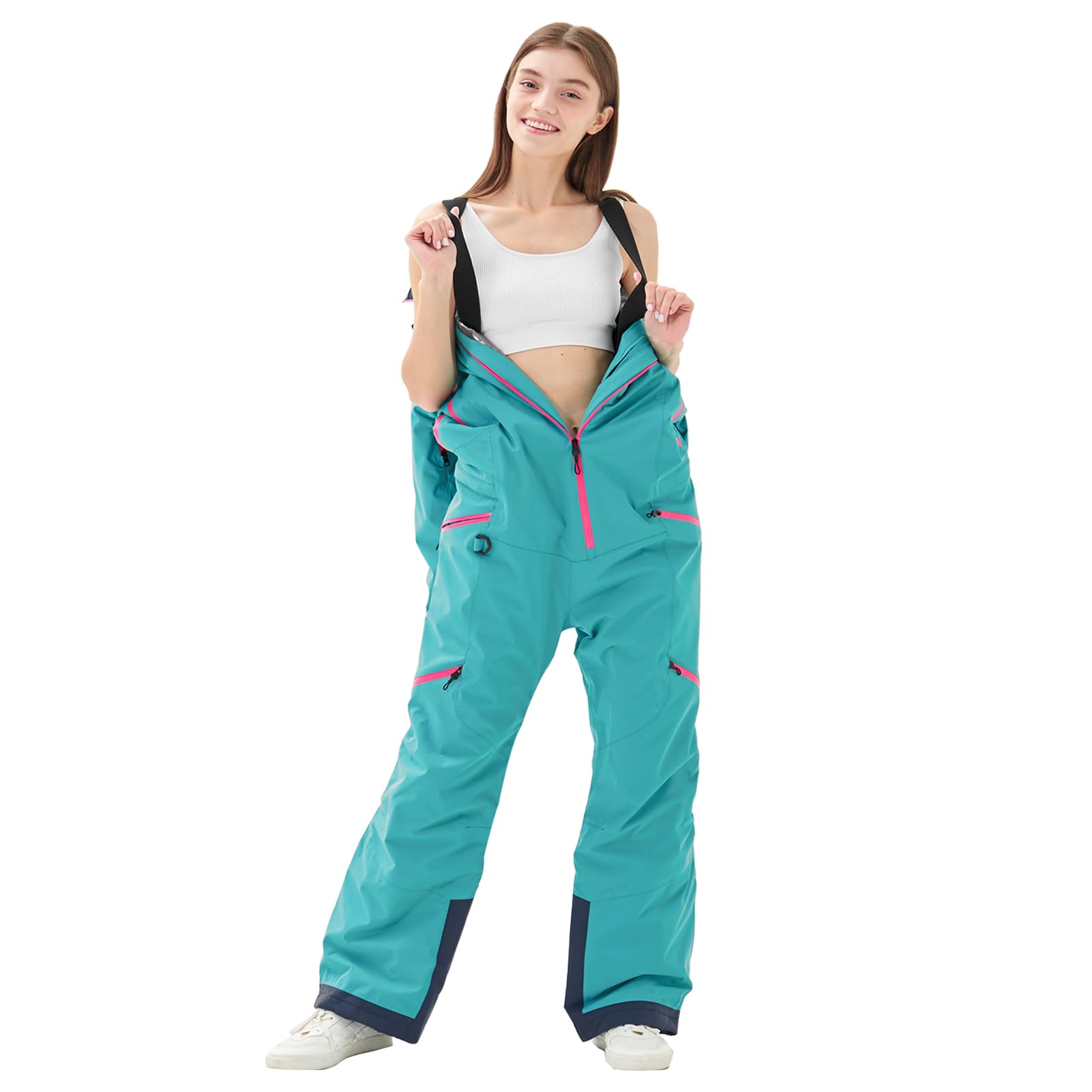 Women's One Piece Ski Suit - Windproof & Waterproof Snowsuit with Detachable Hood for Warmth & Breathability - Perfect for Snowboarding, Skiing & Winter Sports