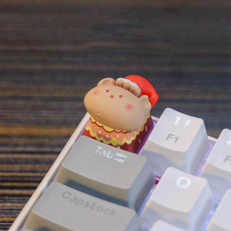 Christmas Themed Resin Keycaps - Custom Personalized Soft Ceramic Keycaps for Mechanical Keyboards | Perfect for Holiday Gifts & Gaming Setups