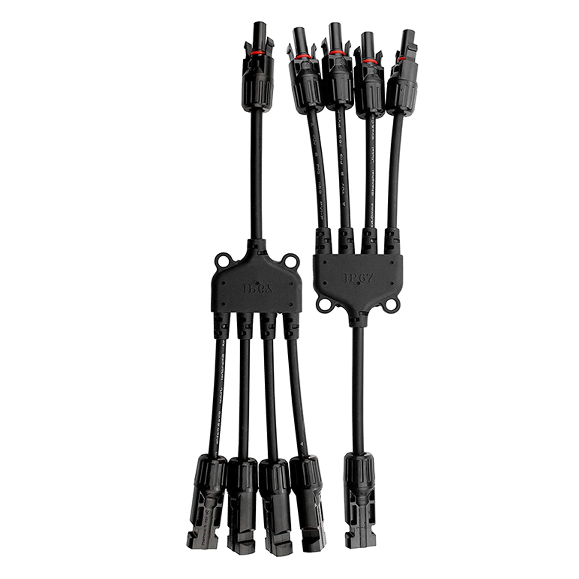 ACOPOWER 1 to 4 Solar Y Branch Connectors - 1 Pair M/FFFF + F/MMMM Parallel Adapter for Solar Panel Wiring | Perfect for RV, Off-Grid & Home Solar Systems