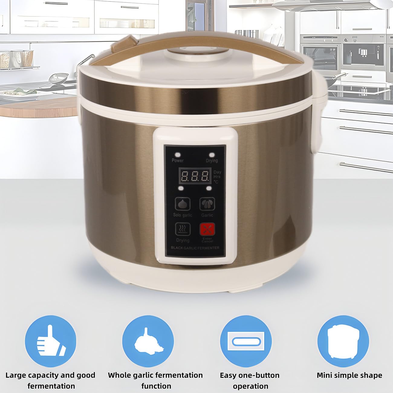 110V 6L Black Garlic Fermenter - Intelligent Fully Automatic Black Garlic Maker Machine with Fermentation Pot - DIY Home Kitchen Appliance for Healthy Cooking & Meal Prep