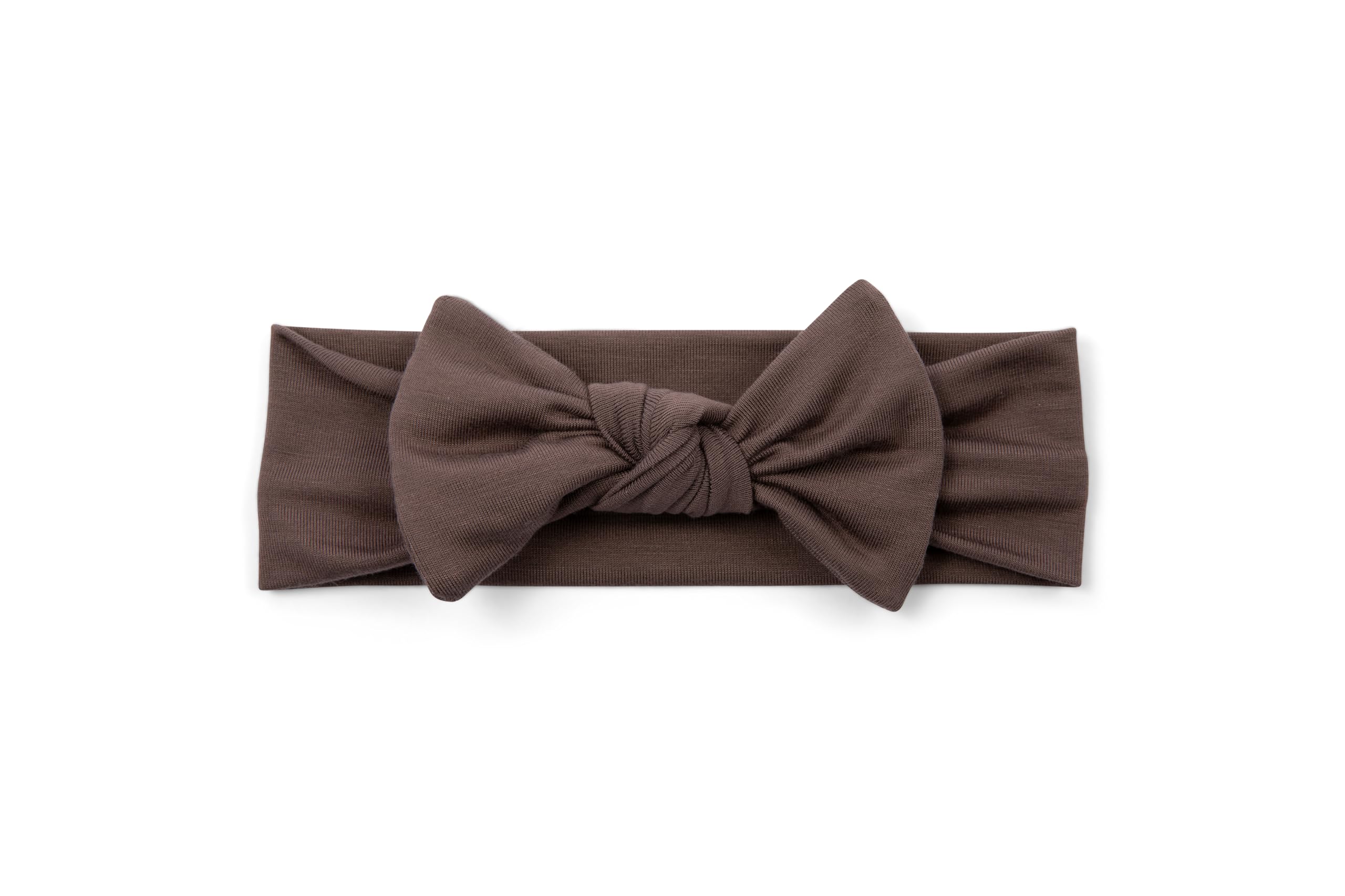 Premium Soft Stretchy Bamboo Headbands for Baby Girls, Newborns & Toddlers - Neutral Brown Baby Bows | Gentle Hair Accessories for Everyday Wear, Photo Shoots & Special Occasions