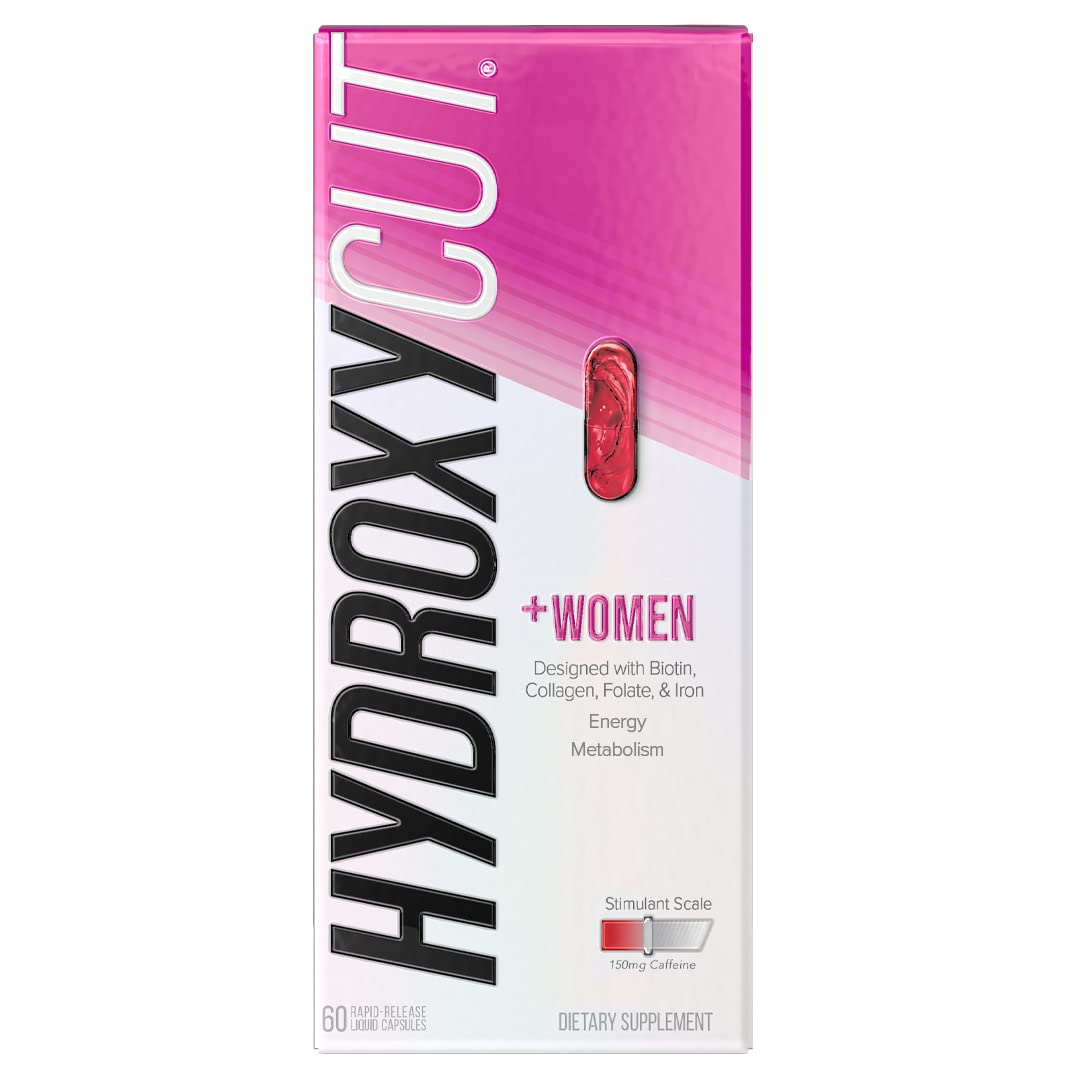 Hydroxycut + Women's Weight Loss Pills with Biotin & Collagen | Hair, Skin & Nails Vitamins | Iron Supplement | Metabolism Booster & Energy Pills - 60 Count | Supports Healthy Weight Management & Beauty Routine