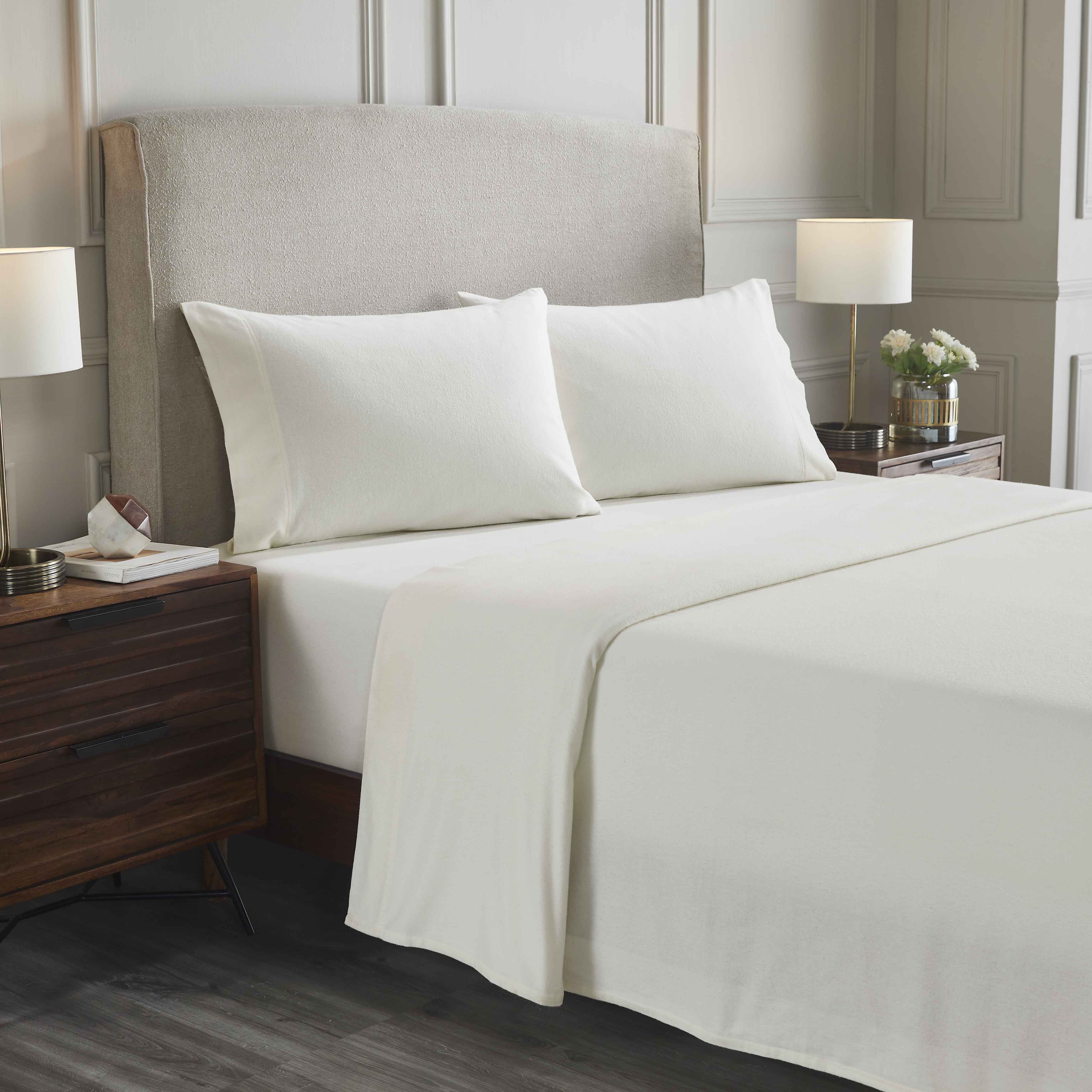 Premium Rome Flannel Cotton Solid Brushed Deep Pocket Sheet Set - Ultra Soft & Cozy Bedding for Winter - Perfect for Master Bedroom, Guest Room & Dorm Use