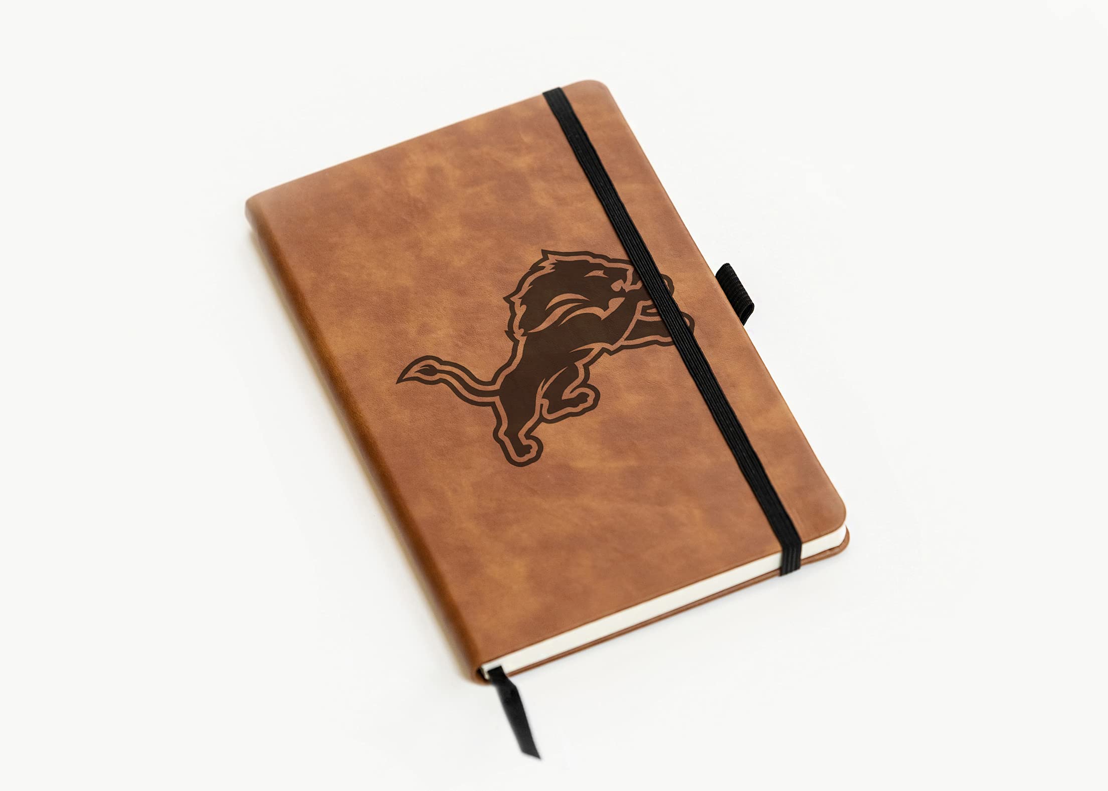 NFL Detroit Lions Brown Laser Engraved Small Notepad Journal - 8.25