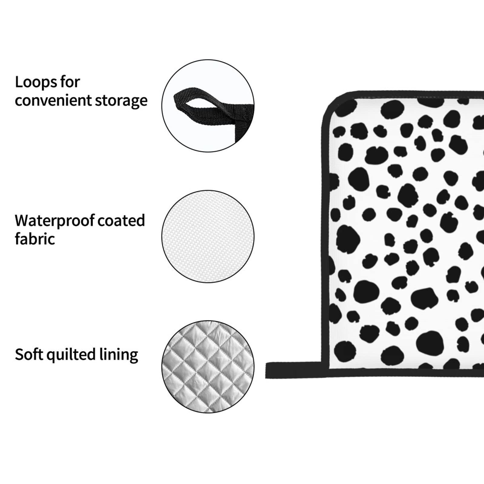 Heat Resistant Black Dots Oven Mitts & Pot Holders Set - Non-Slip Kitchen Gloves for Cooking, Baking, Grilling & BBQ (4-Piece Set) - Perfect for Hot Pans, Baking Sheets & Outdoor Barbecues