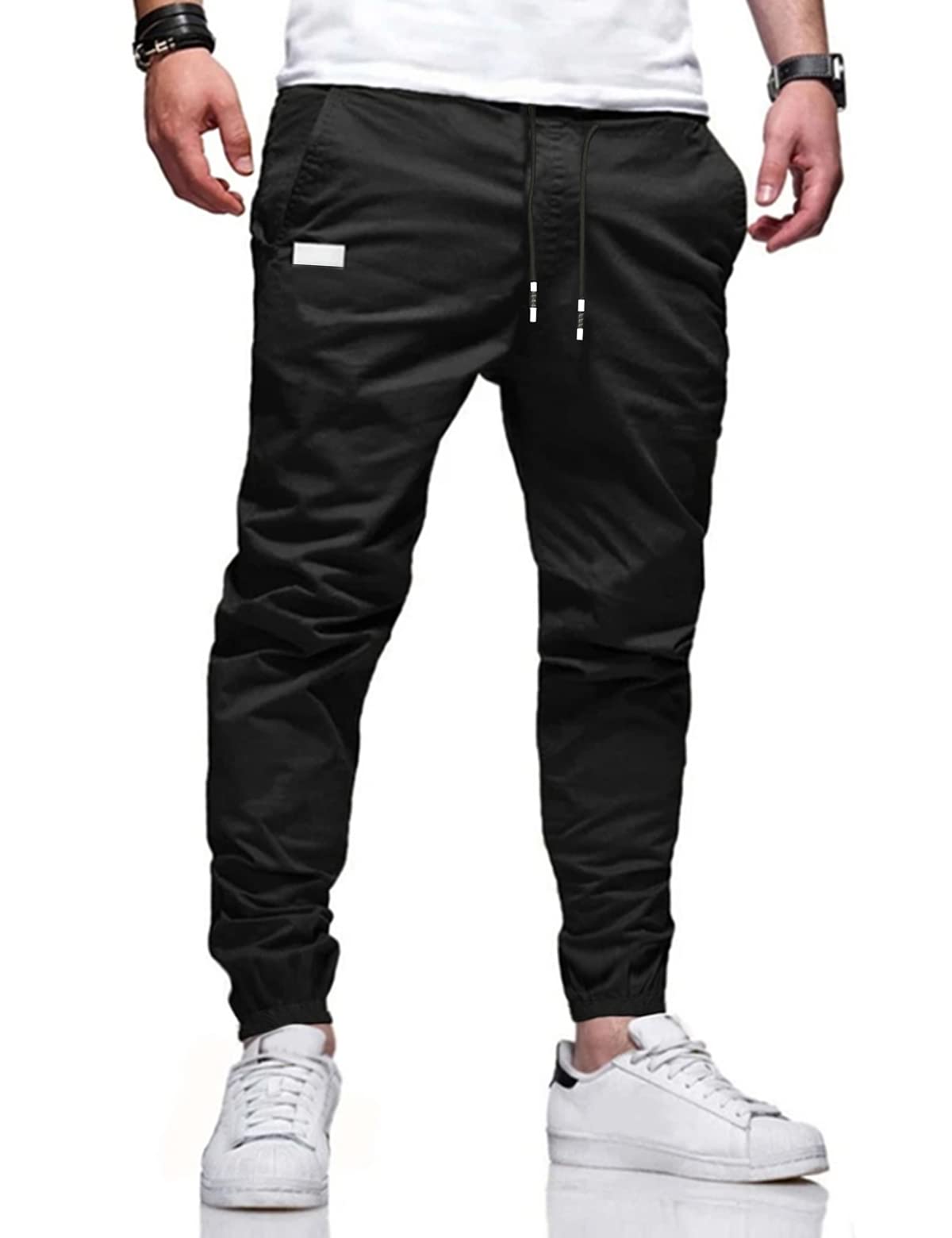 Men's Cargo Jogger Pants - Twill Chino Hiking & Outdoor Jogging Pants, Cotton Casual Fitness Track Pants for Running, Workout & Daily Wear