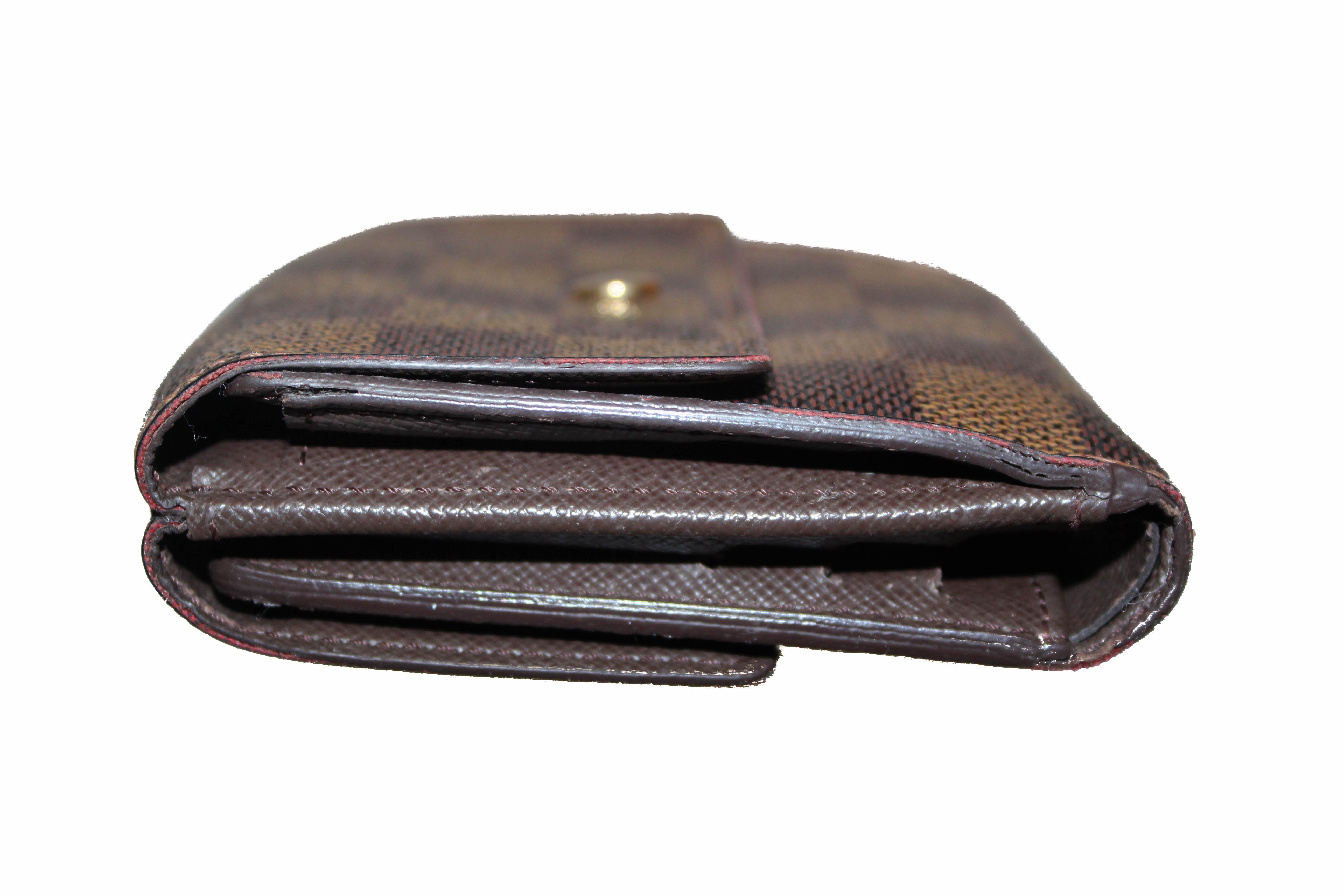 Authentic Louis Vuitton Damier Ebene Elise Trifold Wallet for Women - Genuine Leather Luxury Bifold Credit Card Holder - Perfect for Everyday Use, Travel & Gift Giving