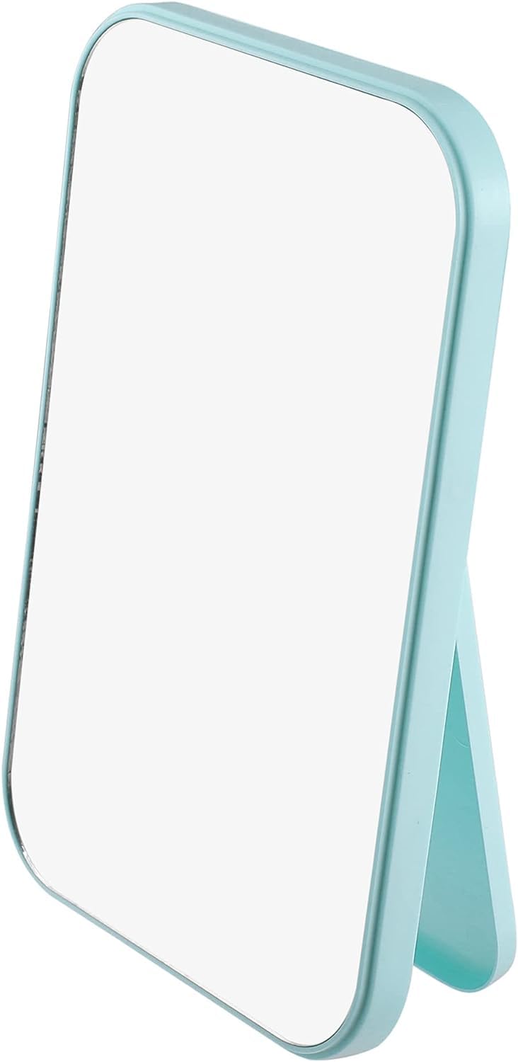 Foldable HD Makeup Mirror for Women - Portable Travel & Dressing Table (Blue, 5.7x4 Inch) - Perfect for Bedroom & Vanity