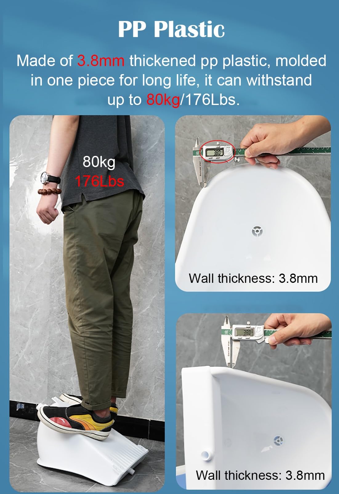 Wall Mounted Urinal for Men - White Flushing Male Toilet with Mounting Accessories | Ideal for Public Restrooms, Factories, Schools & Prisons | Durable & Hygienic Bathroom Solution for High-Traffic Areas