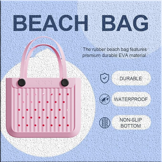 Waterproof & Washable Rubber Eva Handbags for Women - Large Travel, Beach, Pool & Sports Tote Bag - Perfect for Gym, Vacation & Outdoor Activities