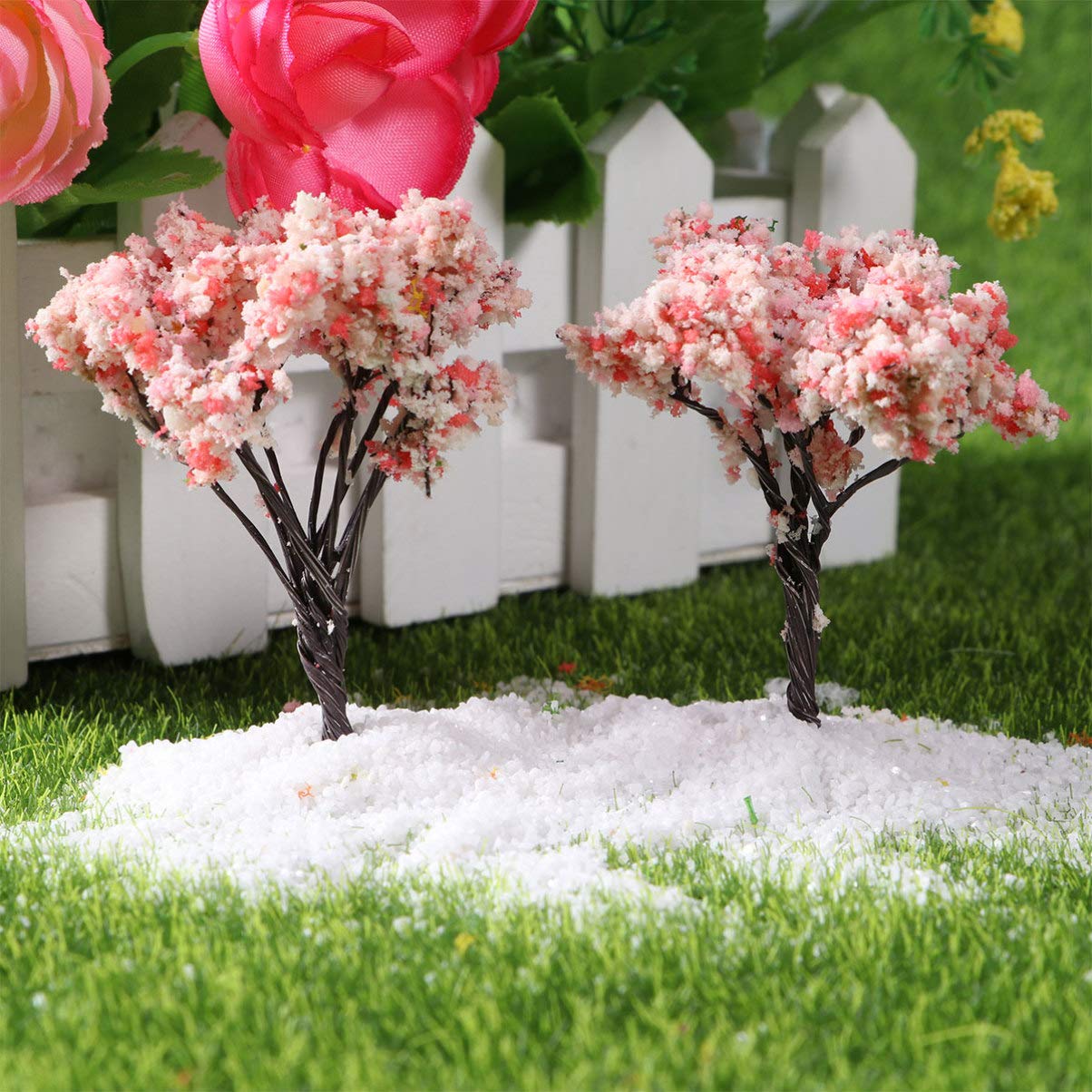 10pcs Realistic Mini Artificial Flower Trees - Cherry Blossom, Fairy Garden & Landscape Decor - Perfect for DIY Crafts, Home Decor, Wedding Centerpieces