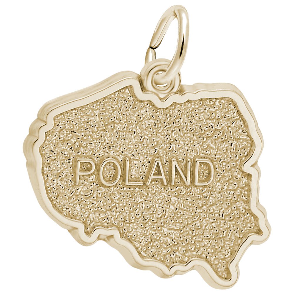 10K Yellow Gold Poland Charm Pendant - Elegant Jewelry for Bracelets & Necklaces - Perfect for Travel Souvenirs, Gifts & Special Occasions