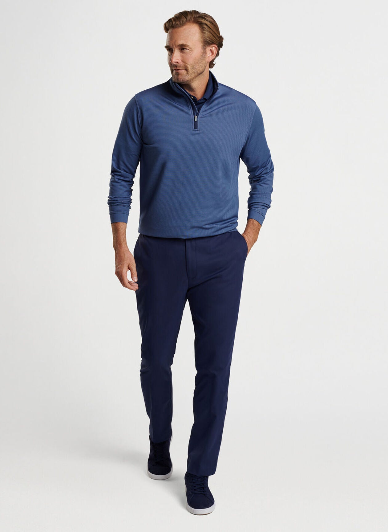 Peter Perth Men's 1/4 Zip Pullover Sweater - Lightweight, Breathable & Comfortable for Golf, Travel & Casual Wear