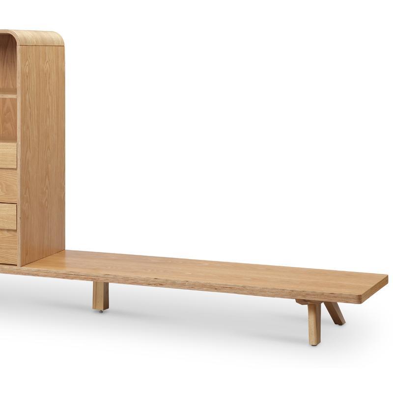 FINLEY TV Entertainment Wall Unit 1.8M Natural Wood Media Console - Perfect for Living Room Home Theater Setup & Modern Home Decor