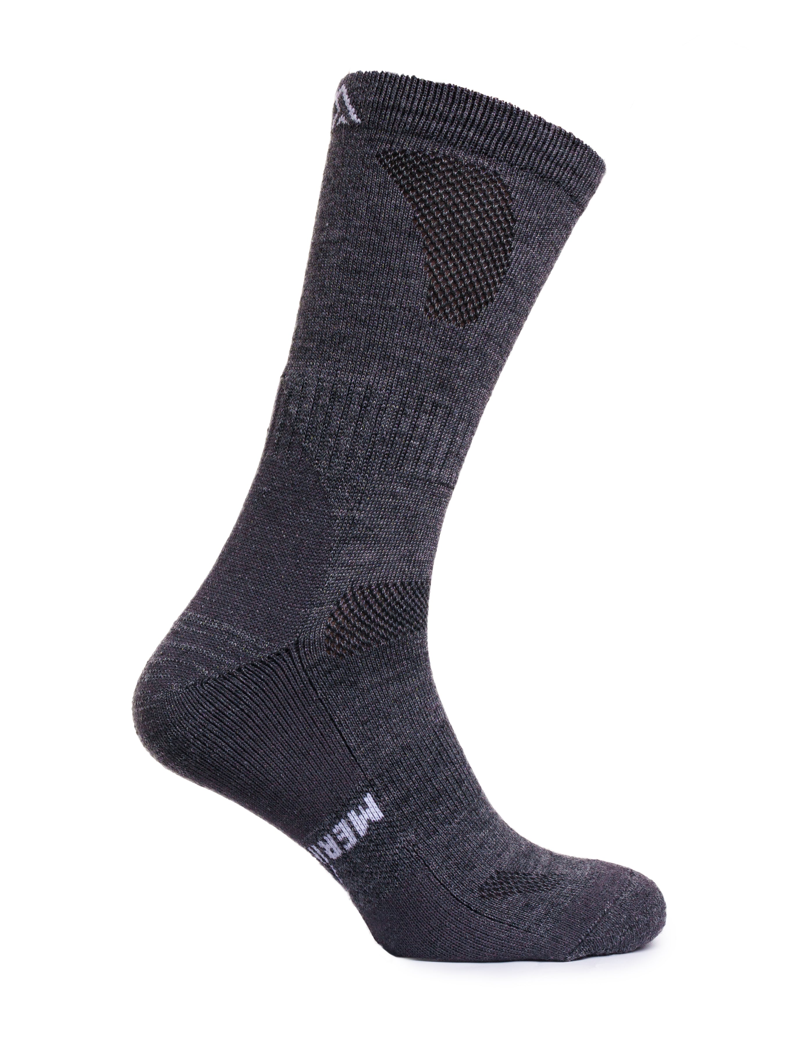 Premium Merino Wool Hiking Socks for Men & Women - 3 Pack Breathable Moisture-Wicking Trekking Socks in Charcoal Gray - Ideal for Outdoor Adventures, Camping & Backpacking
