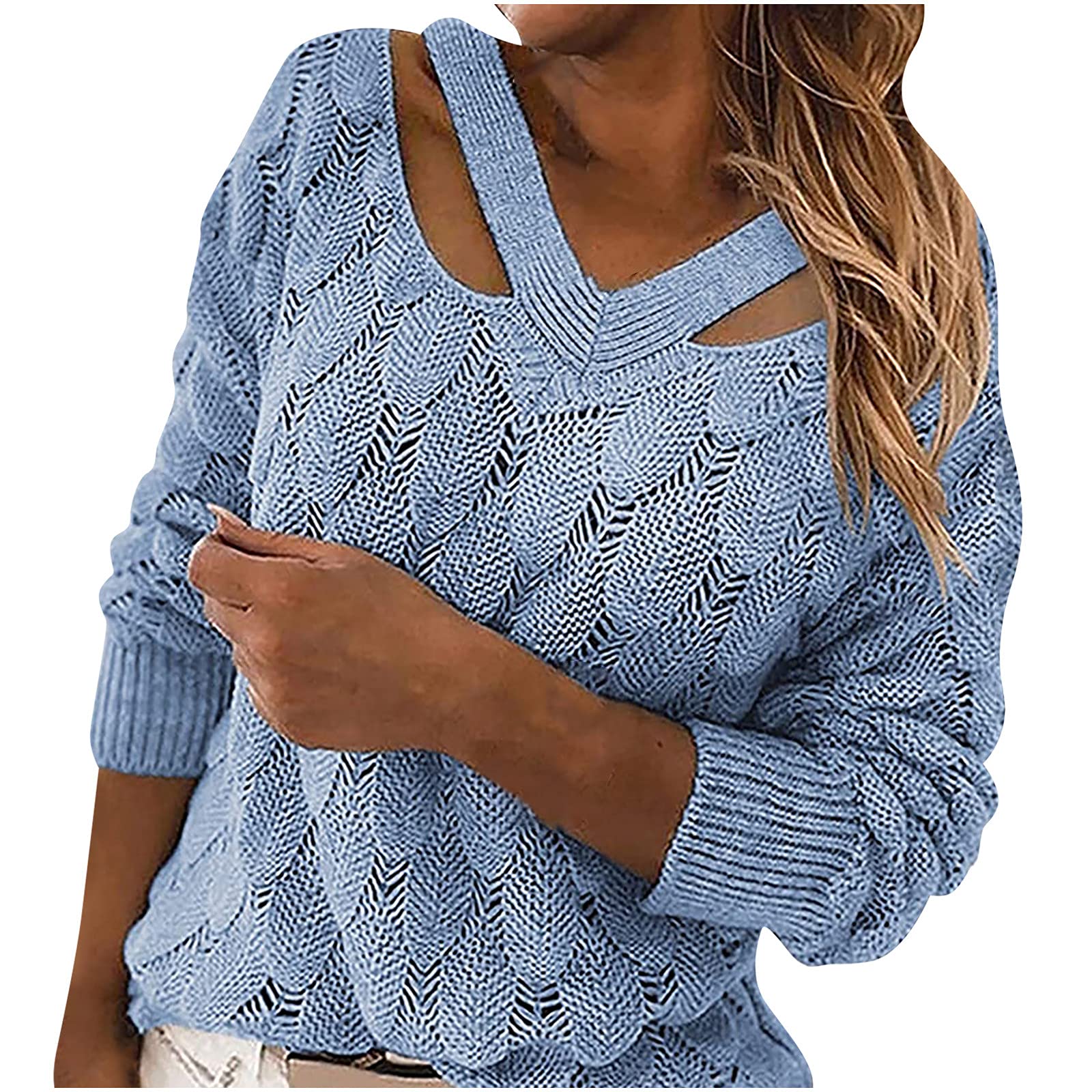Women's Oversized Waffle Knit Sweater - Long Sleeve Casual Pullover Jumper Coat Blouse Top | Warm Winter Knitwear for Everyday Wear & Office Outfits