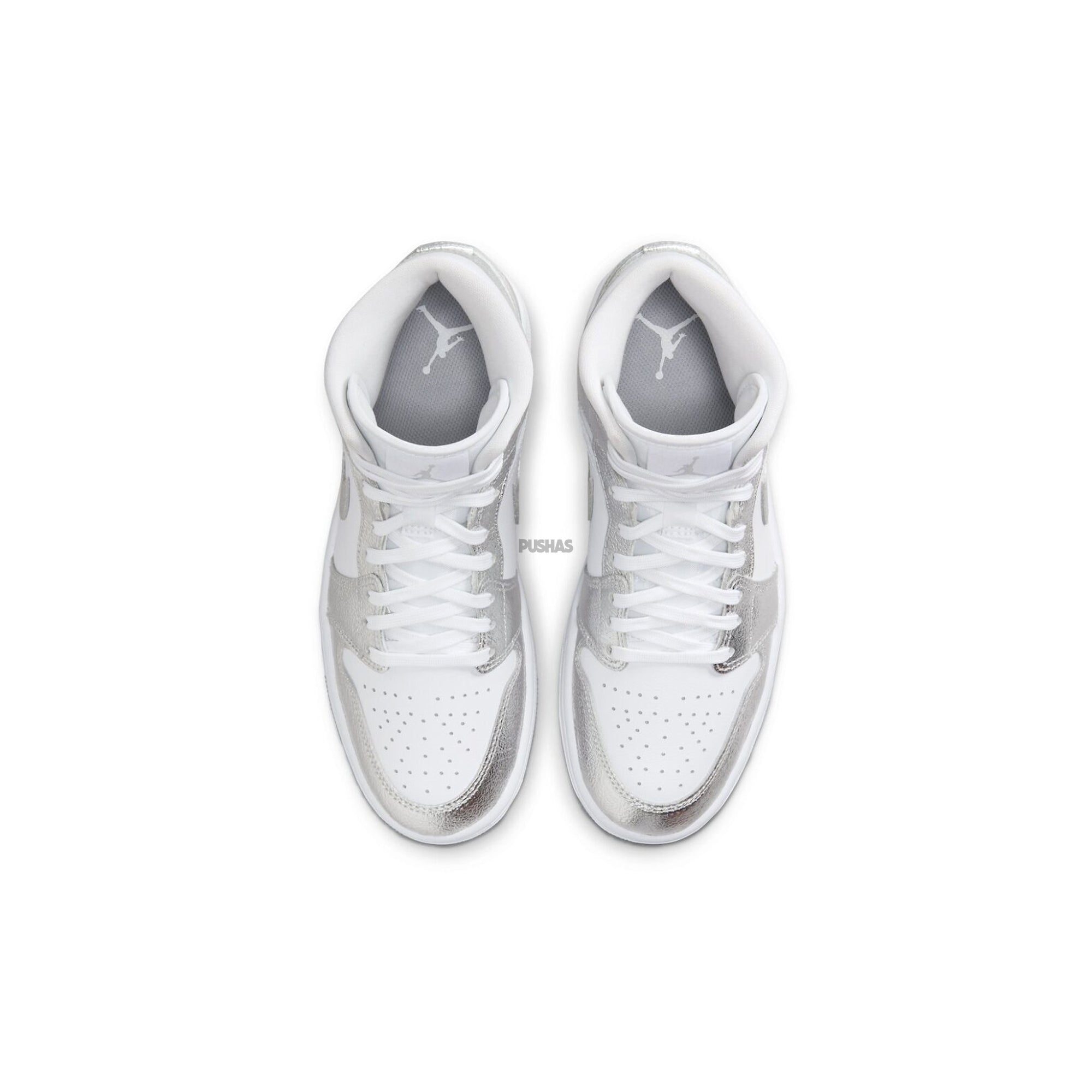 Air Jordan 1 Mid SE 'Metallic Silver' Women's Basketball Shoes - Stylish Sneakers for Casual Wear, Gym & Street Fashion