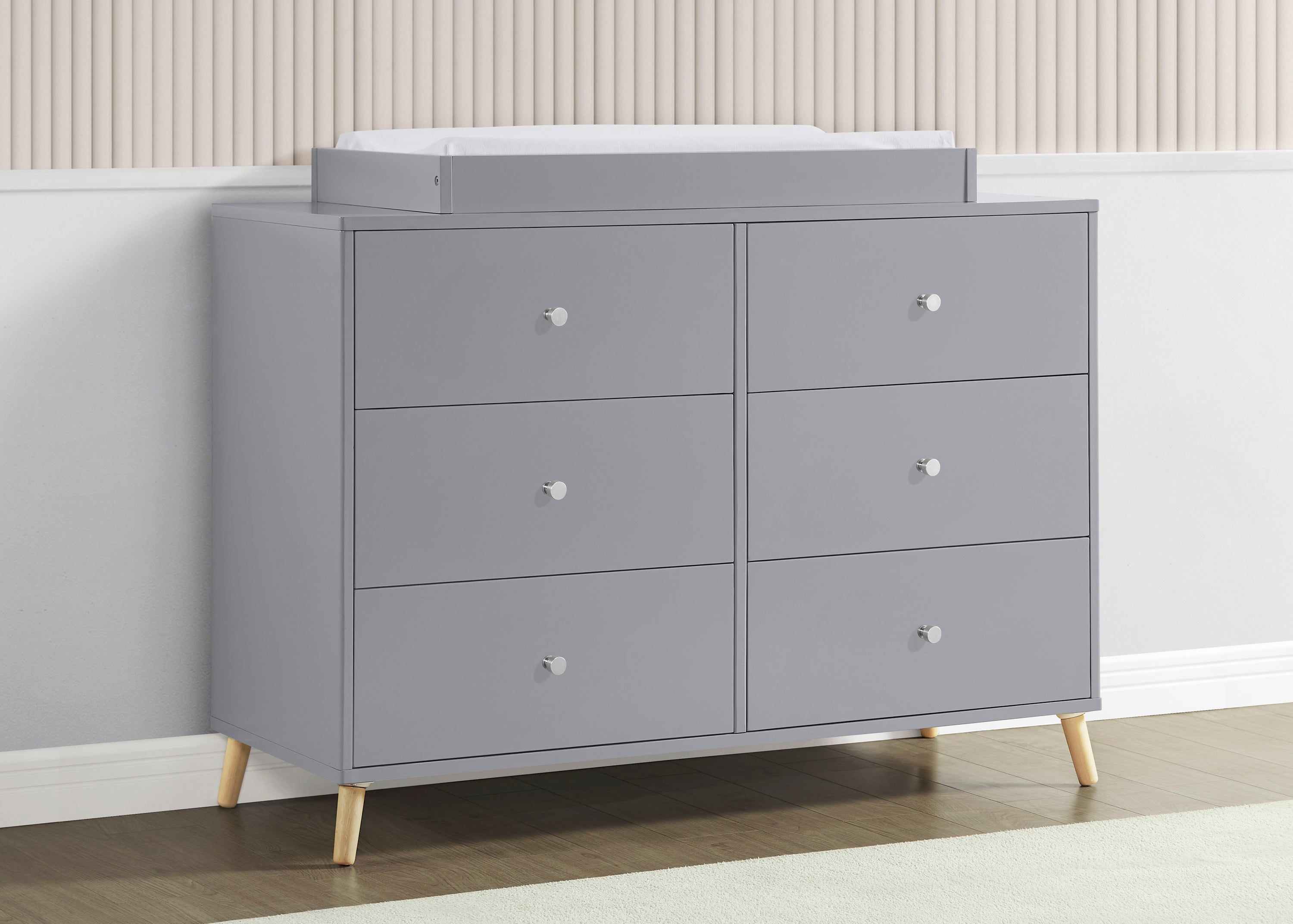 Jordan 6-Drawer Dresser with Interlocking Drawers - Sturdy Bedroom Storage Organizer for Clothes, Linens & Accessories - Perfect for Master Bedroom, Guest Room & Dormitory