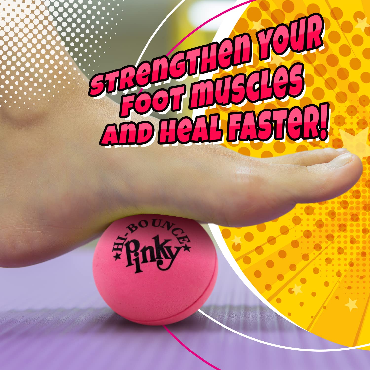 JA-RU Super Bounce Pinky Ball (12 Pack) - High Bouncing Rubber Balls for Kids Outdoor Games, Indoor Play, Stress Relief & Massage Therapy | Perfect for Sports Parties, Carnival Prizes & School Events | Fun for All Ages