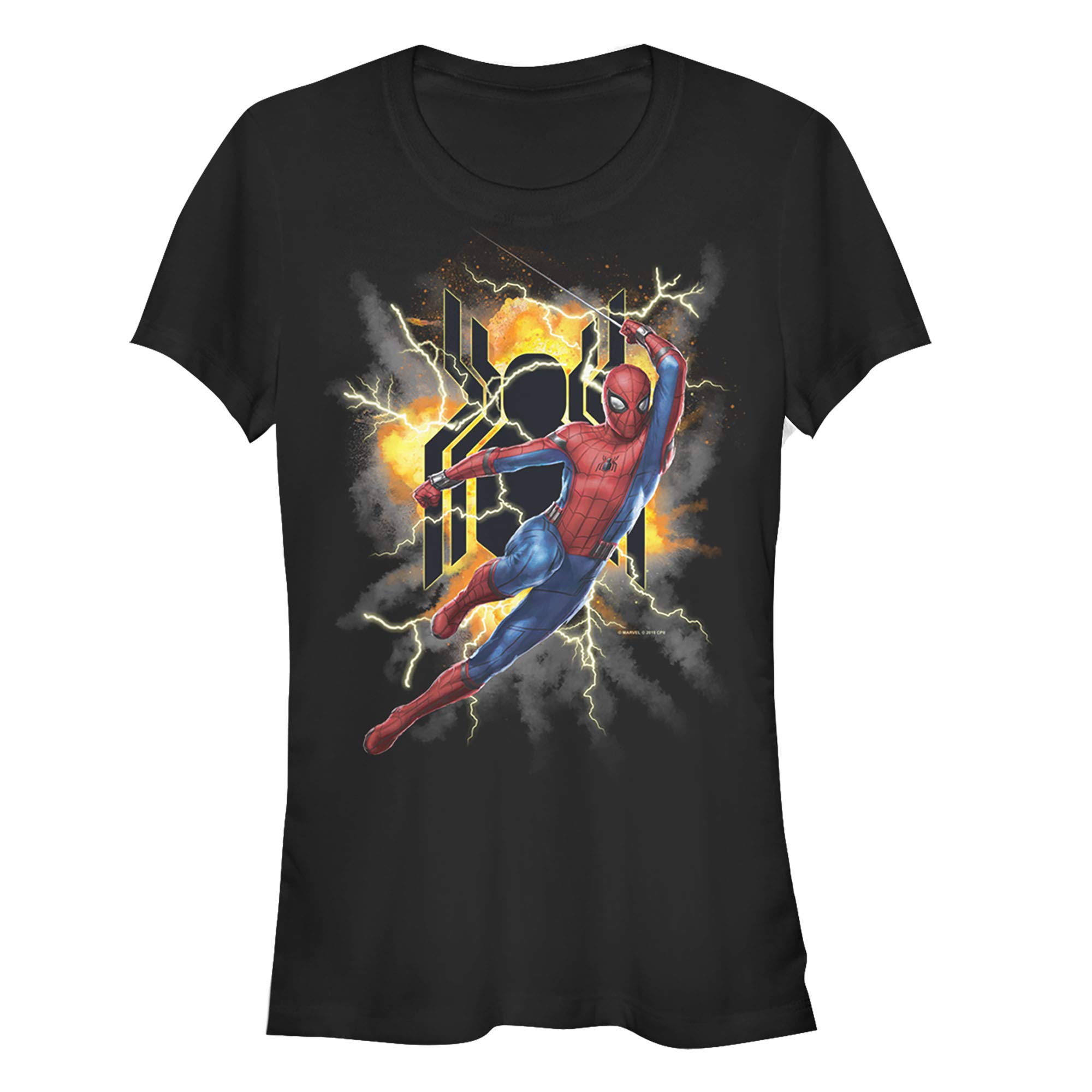 Marvel Junior's Spider-Man: Far from Home Lightning Strike Graphic T-Shirt for Boys - Cool Superhero Costume & Casual Wear for Kids