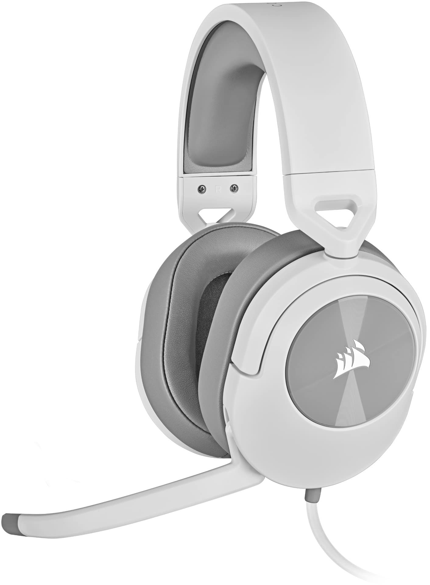 Corsair HS55 Stereo Gaming Headset - Lightweight PC/PS4/Xbox Headphones with Memory Foam Ear Cushions & Noise-Cancelling Mic | Multi-Platform Y-Cable Adapter Included (Renewed, White) | Perfect for Competitive Gaming, Streaming & Online Meetings