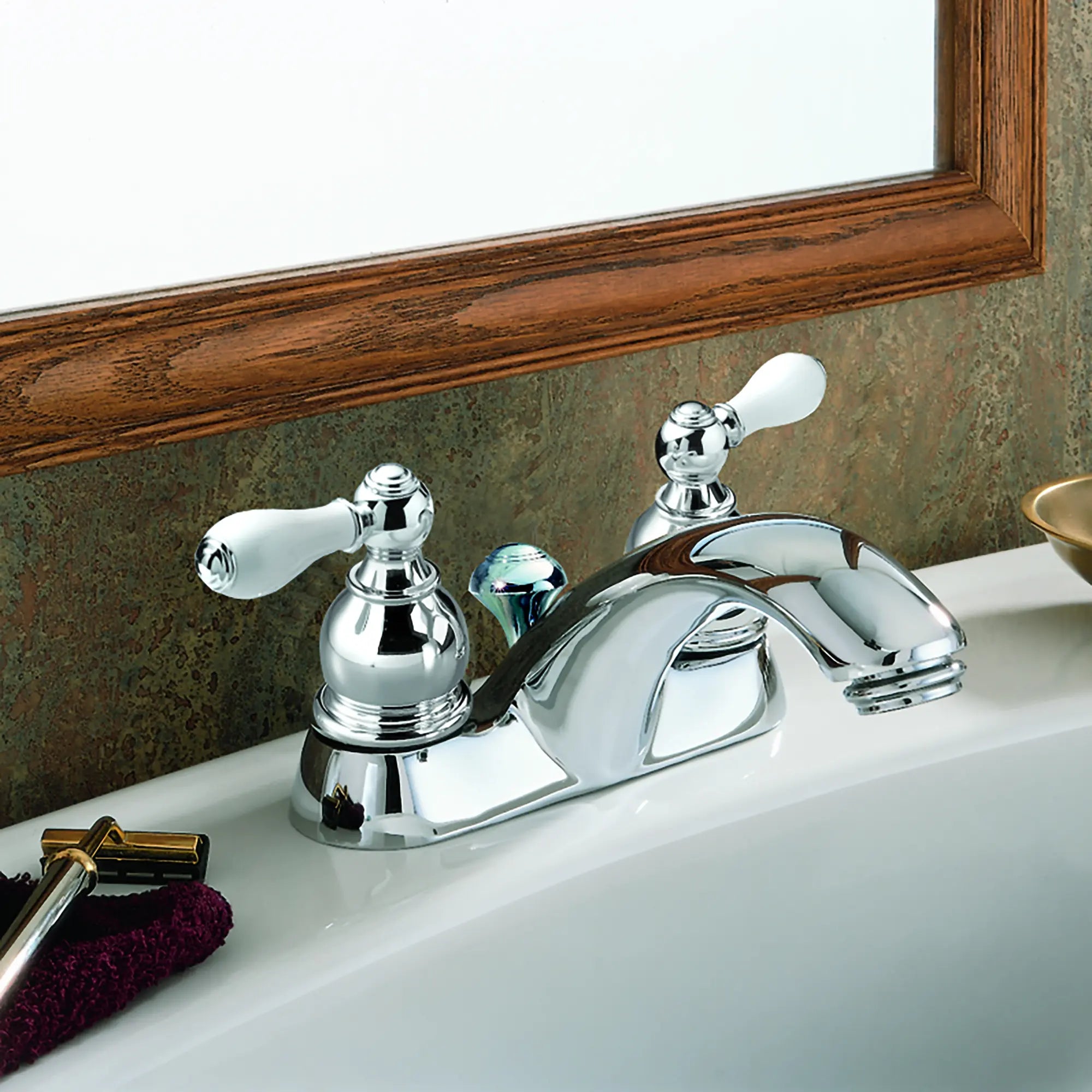 Hampton 2-Handle 4 Inch Centerset Bathroom Faucet - Chrome Finish for Vanity Sink, Perfect for Modern Home & Commercial Bathroom Renovation
