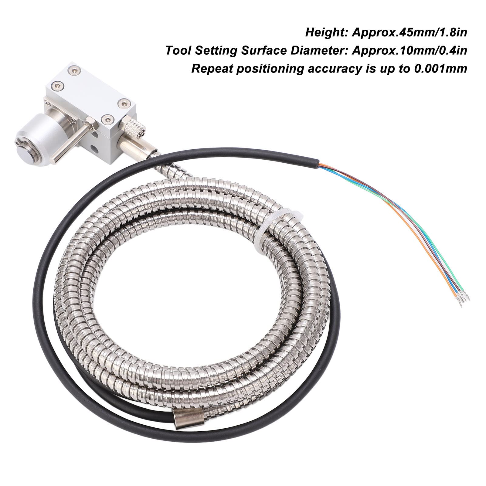 Precision CNC Tool Setter - 10mm Diameter 4-Core Wire Automatic Tool Sensor Gauge with Good Sealing for Control Systems | Perfect for CNC Machining, Milling & Lathe Operations